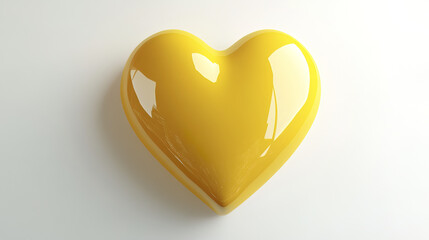 bright yellow 3D heart with soft edges, symbolizing love and joy