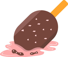 Decorative Element Dropped Ice Cream Illustration For Templet Design