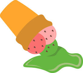 Decorative Element Dropped Ice Cream Illustration For Templet Design