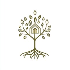 Green Tree House Nature Roots Home Design