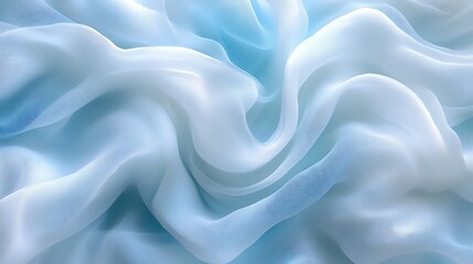 Obraz premium Soft light blue fabric with elegant drapes and folds.