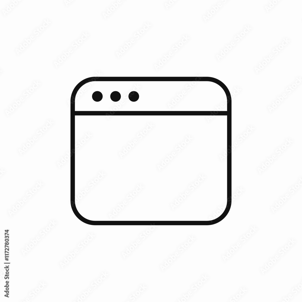 Poster browser window webpage interface icon vector sign