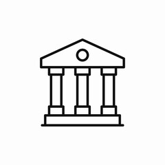 Bank building financial institution icon vector sign