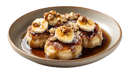 Banana Nut Pancakes with Maple Syrup