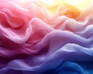 Obraz premium Colorful fabric waves, pastel gradient.