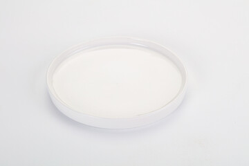 White ceramic empty plate dishware