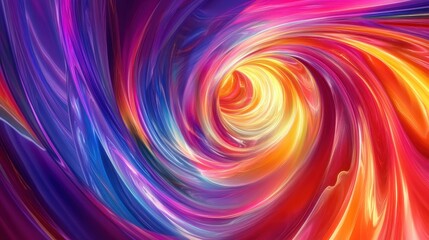 Swirling colors create a vibrant abstract pattern in a dynamic composition filled with energy