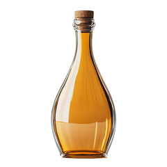 olive oil in glass bottle isolated on a white background