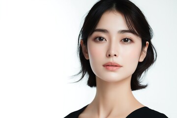 Fototapeta premium Portrait of Japanese Woman for Beauty and Skincare Advertisement, Ultra High Resolution Studio Photography