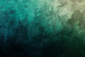 Abstract green and blue gradient background with a grainy texture. Glowing light effects for a design presentation or wallpaper concept. Generative Ai