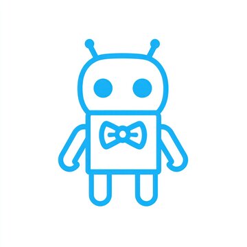 recommend clip art: A Cute Blue Robot Wearing A Bow Tie