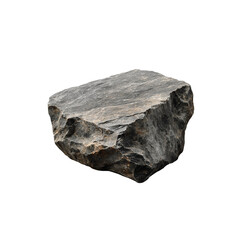 Rough Stone Slab With Natural Texture displaying a rugged appearance, suitable for landscaping or construction. Isolated on transparent background, png.