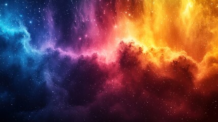 Fototapeta premium Colorful cosmic nebula with stars and clouds.