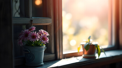 Dreamy Cottage Windowsill A Glimpse of Nostalgic Beauty