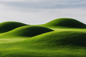 Obraz premium Rolling hills landscape with lush green grass