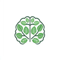 Green Leaves Forming A Brain Shaped Tree