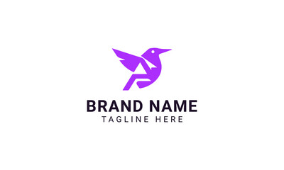 Creative Minimalist Letter A Bird Logo Design Vector Illustration