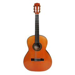 Obraz premium Acoustic Guitar: A detailed and focused studio shot of an acoustic guitar, showcasing its elegant design and acoustic features against a neutral background.