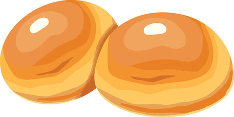 pistolet bread vector, isolated on white background