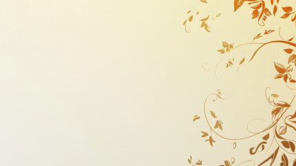 Elegant Beige Background with Gold Floral Design