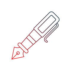 Fountain Pen  gradient outline icon with white background vector stock illustration