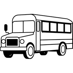 Minimalist School Bus Outline for Vector Art