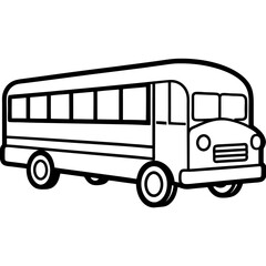 Minimalist School Bus Outline for Vector Art
