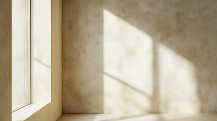 Sunlit Room Corner With Textured Wall