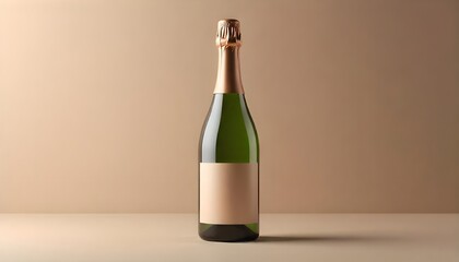 Champagne bottle design mockup
