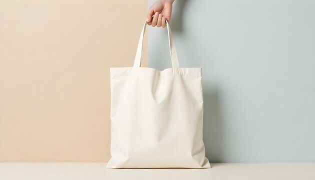 a mockup trendy and sturdy festival tote bag with a mockup displayed on a minimalist background