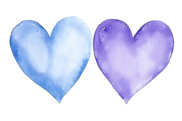 Fototapeta premium Valentine's day love hearts watercolor style romantic art cozy atmosphere artistic viewpoint