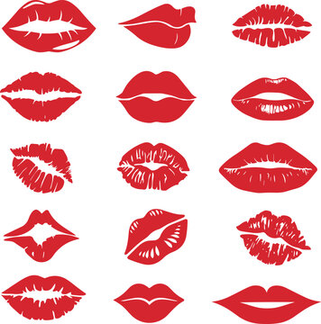 vector pack mouth kiss lips