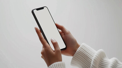 Woman  hands holding a smartphone while scrolling