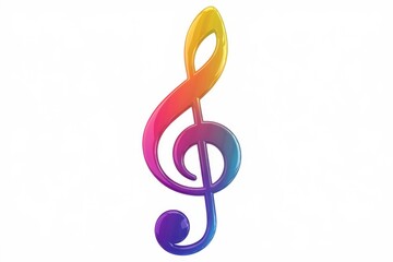 Fototapeta premium A colorful treble clef symbol on a white background