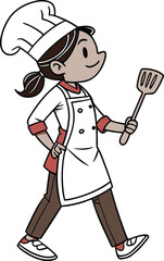 Design an vector illustration of filipin chef girl.