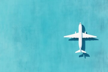 Fototapeta premium Airplane flying clear blue sky