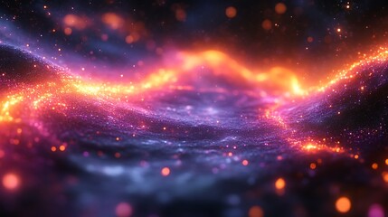 Obraz premium Abstract glowing particles wave. (14)