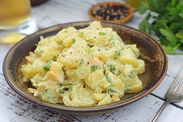 Traditional German dish potato salad	