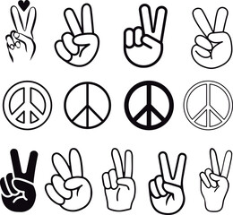 Obraz premium pack with hand making peace sign