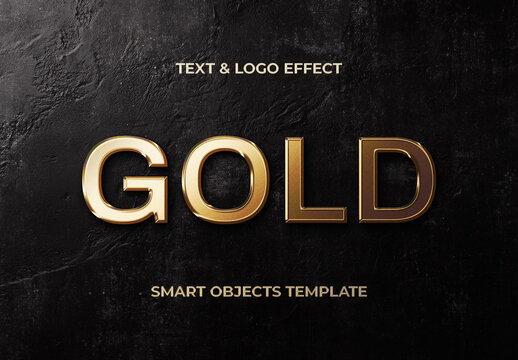 Glowing Gold Text & Logo Effect Mockup