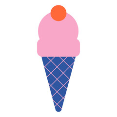 Shape simple sticker illustration summer vibes vector set	