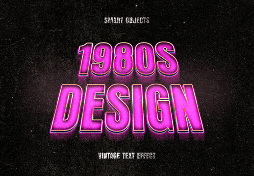 Hollywood 1980s Text Effect Mockup