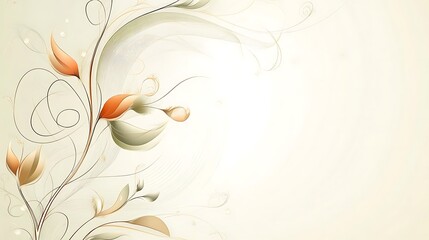 Abstract Floral Design with Delicate Lines and Soft Colors