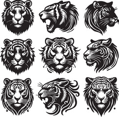 tiger head tattoo silhouette 