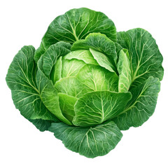 Obraz premium Green cabbage isolated on white transparent background