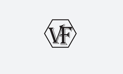 VF, FV , F , V , Abstract Letters Logo Monogram	