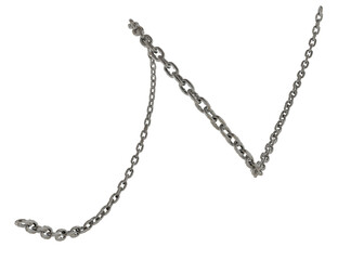 Flowing Chain Link: 3D render of a chain link flowing gracefully, isolated on a transparent background.