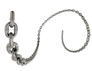 Dynamic Chain Link: 3D render of a chain link with a dynamic, flowing motion, perfect for design projects.