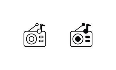 Radio icons set vector stock illustration