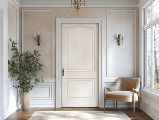 Fototapeta premium Elite Scrub in a Lavish Cream-Colored Entryway